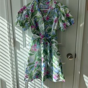 Tommy Bahama Tropical Floral Dress - Magenta, Green, Blue
